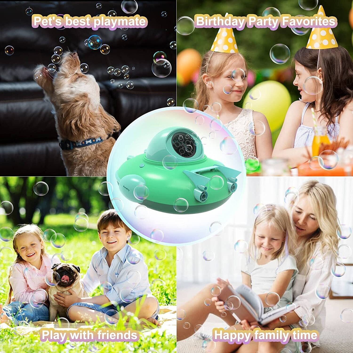 Portable Bubble Maker Toy for Kids Toddlers