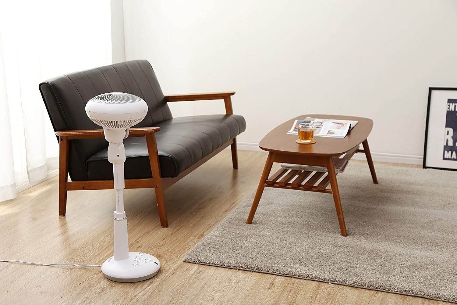 Ultra powerful &amp; quiet pedestal fan, 37m², Range 31m, Multi-directional oscillation, Remote control, DC motor, Living room