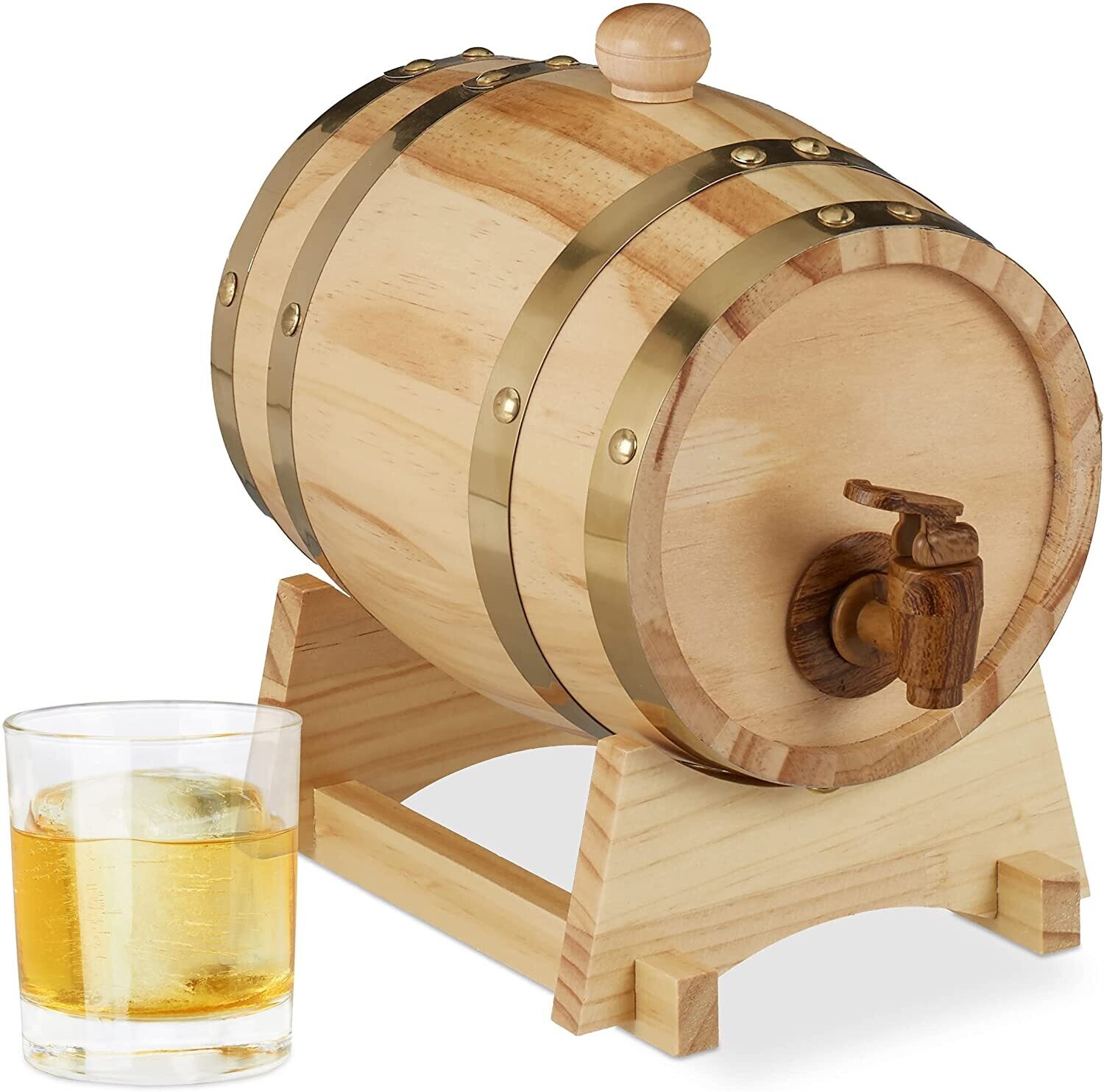 Wooden Barrel 1.25 L with Trestle Tap for Whiskey & Wine
