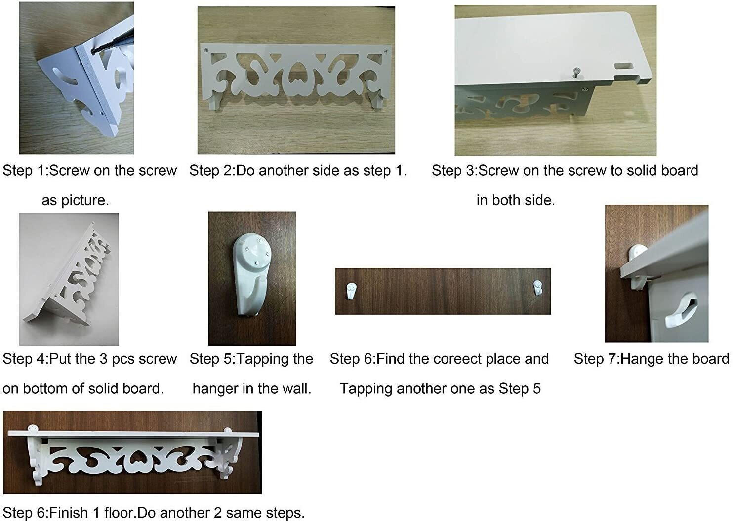 Set of 3 Floating wall shelves, great for books or collections