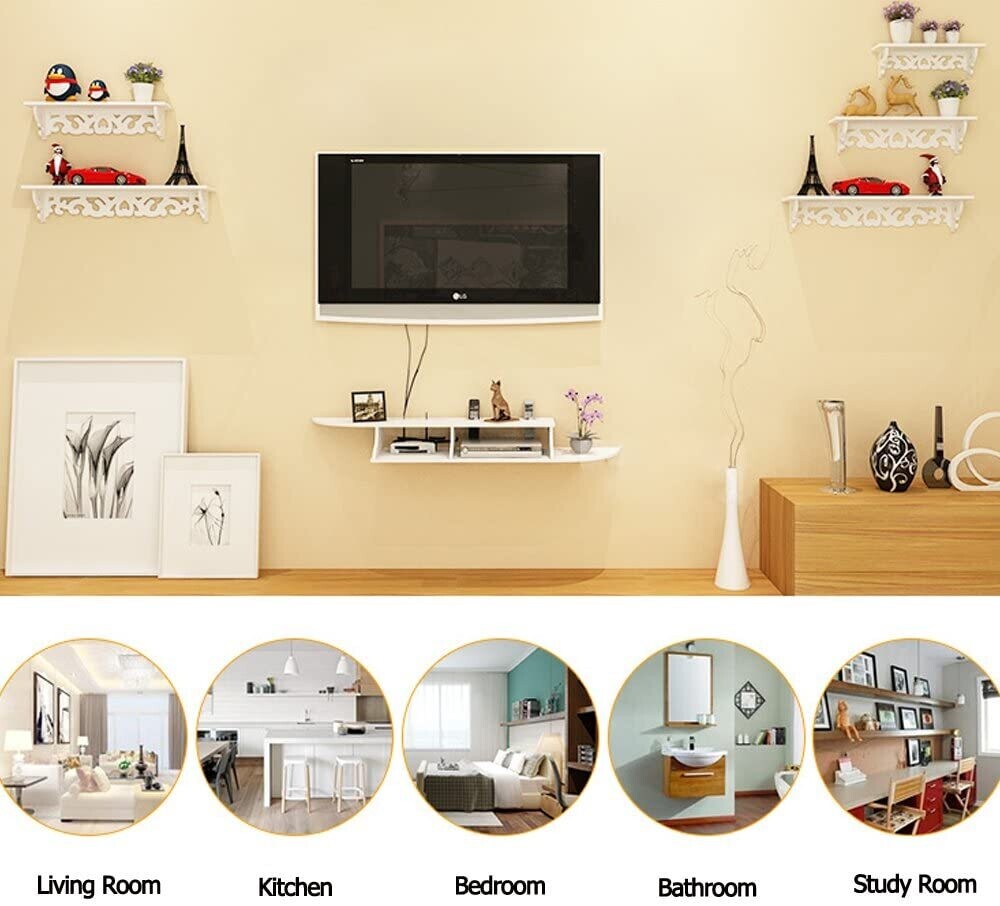 Set of 3 Floating wall shelves, great for books or collections