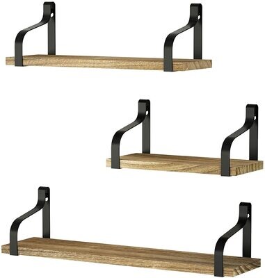 Rustic Shelves, Decorative Wall Shelf Set of 3