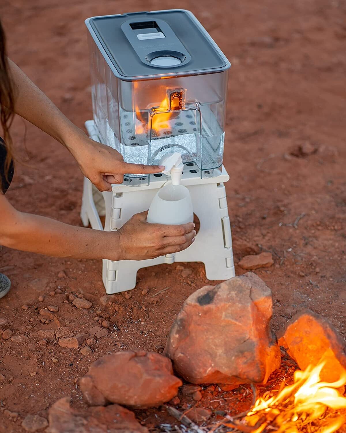 Countertop Water Filter Dispenser for Clean Drinking Water, Compact Water Filtration System