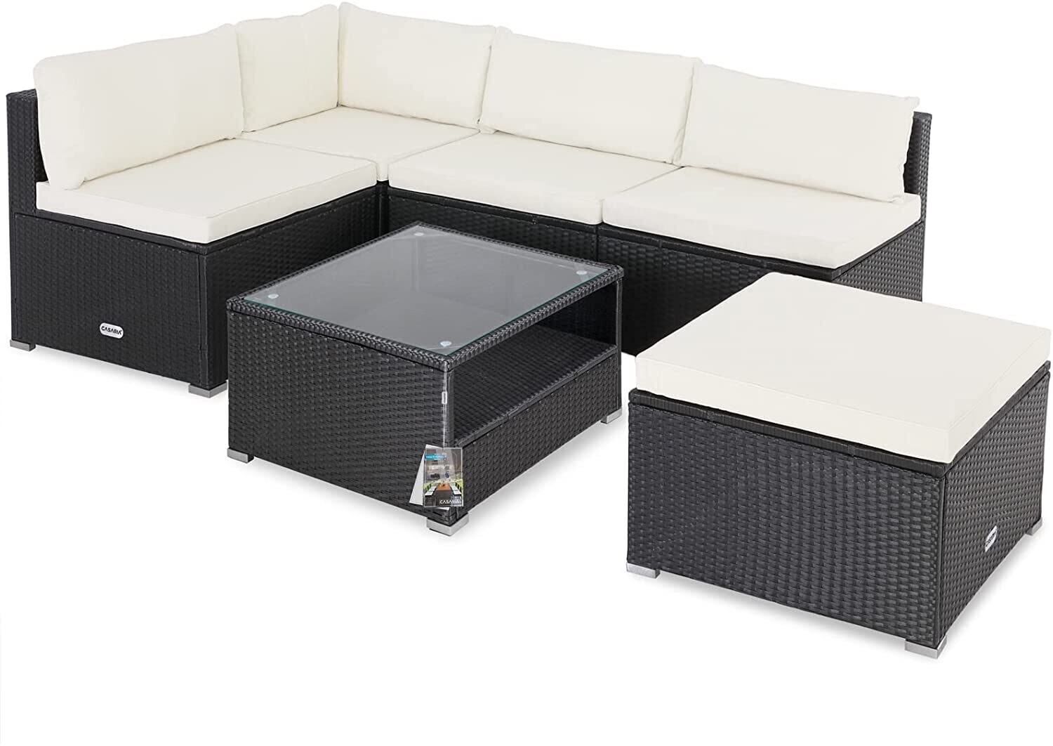 Polyrattan Lounge Set XL with Cushions