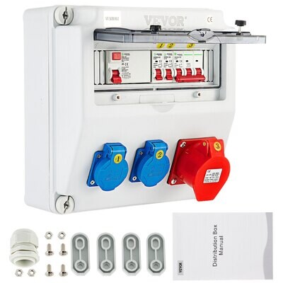 Wall Power Distributor 16A 230V / 400V Socket 2 Position
