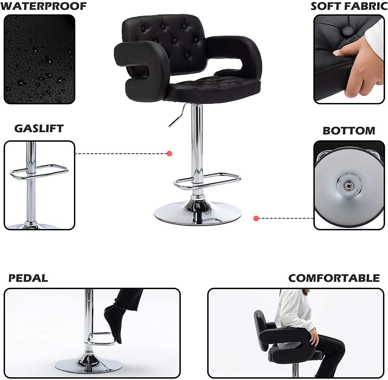 Swivel Faux Leather Breakfast Stool