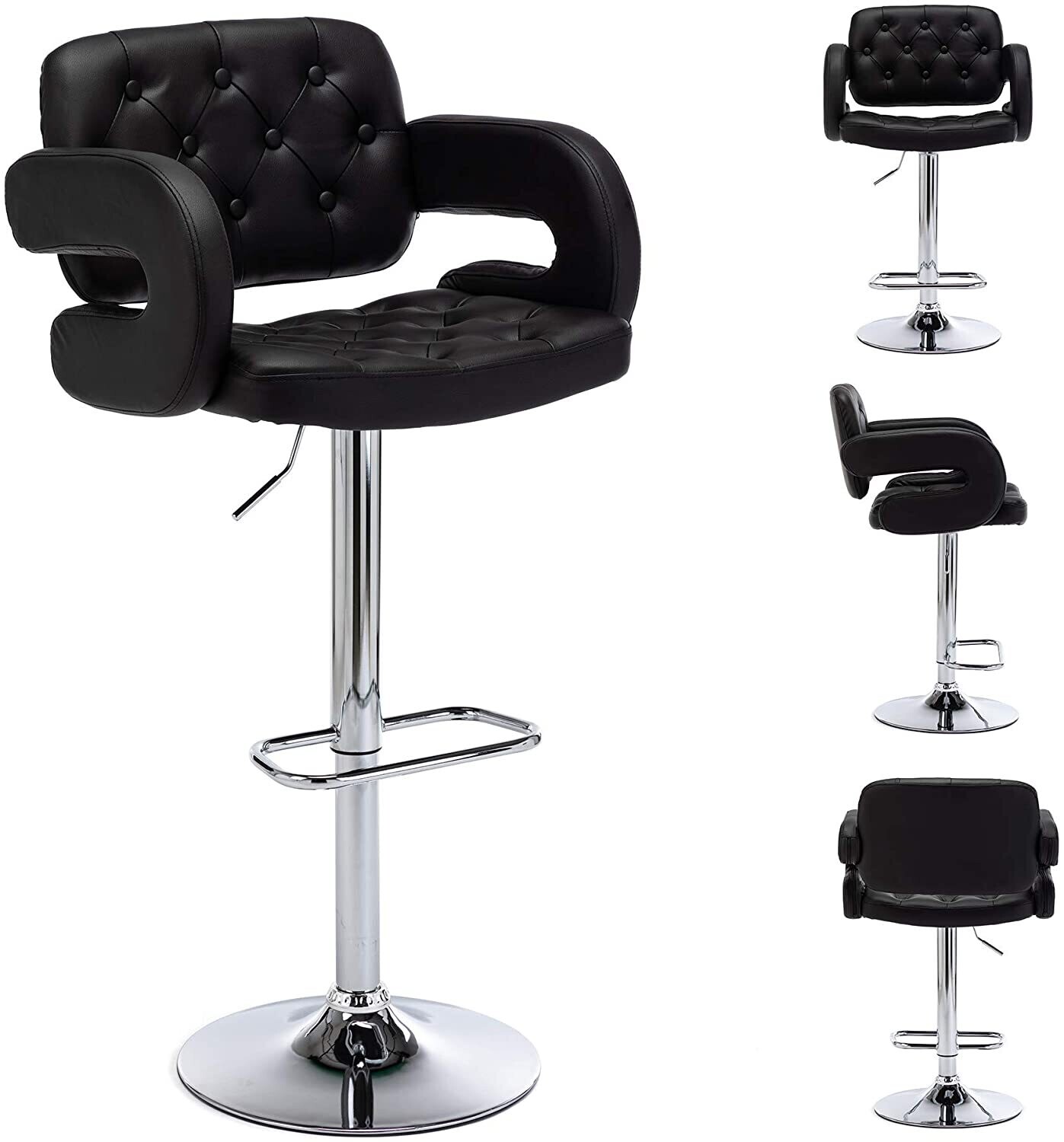 Swivel Faux Leather Breakfast Stool