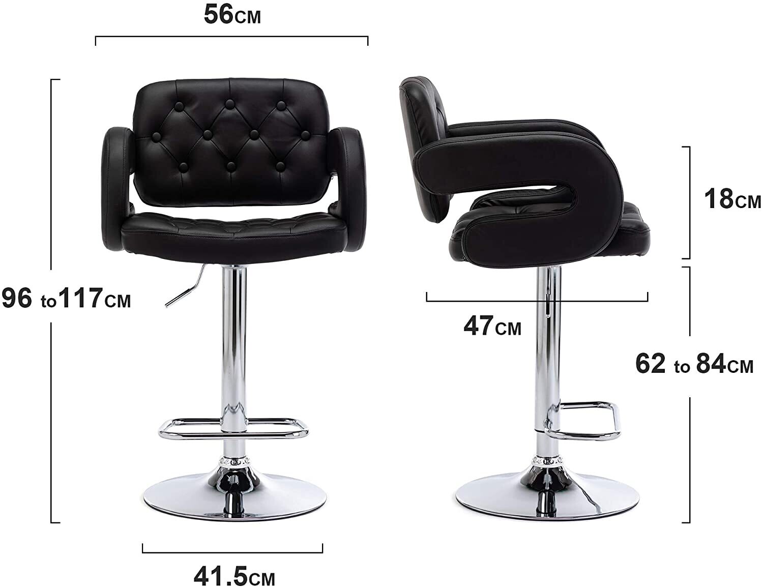 Swivel Faux Leather Breakfast Stool