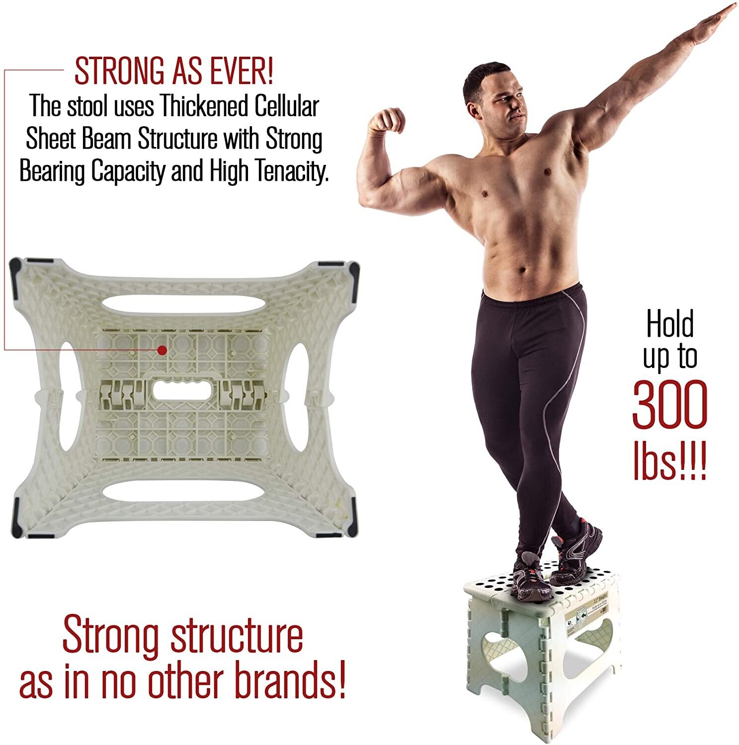 Super Strong Folding Step Stool - 11&quot; Height - Holds