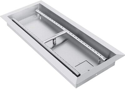 LBS Stainless Steel Fill in Pan Linear Fire Pit Pan Metal Square Burner Heater