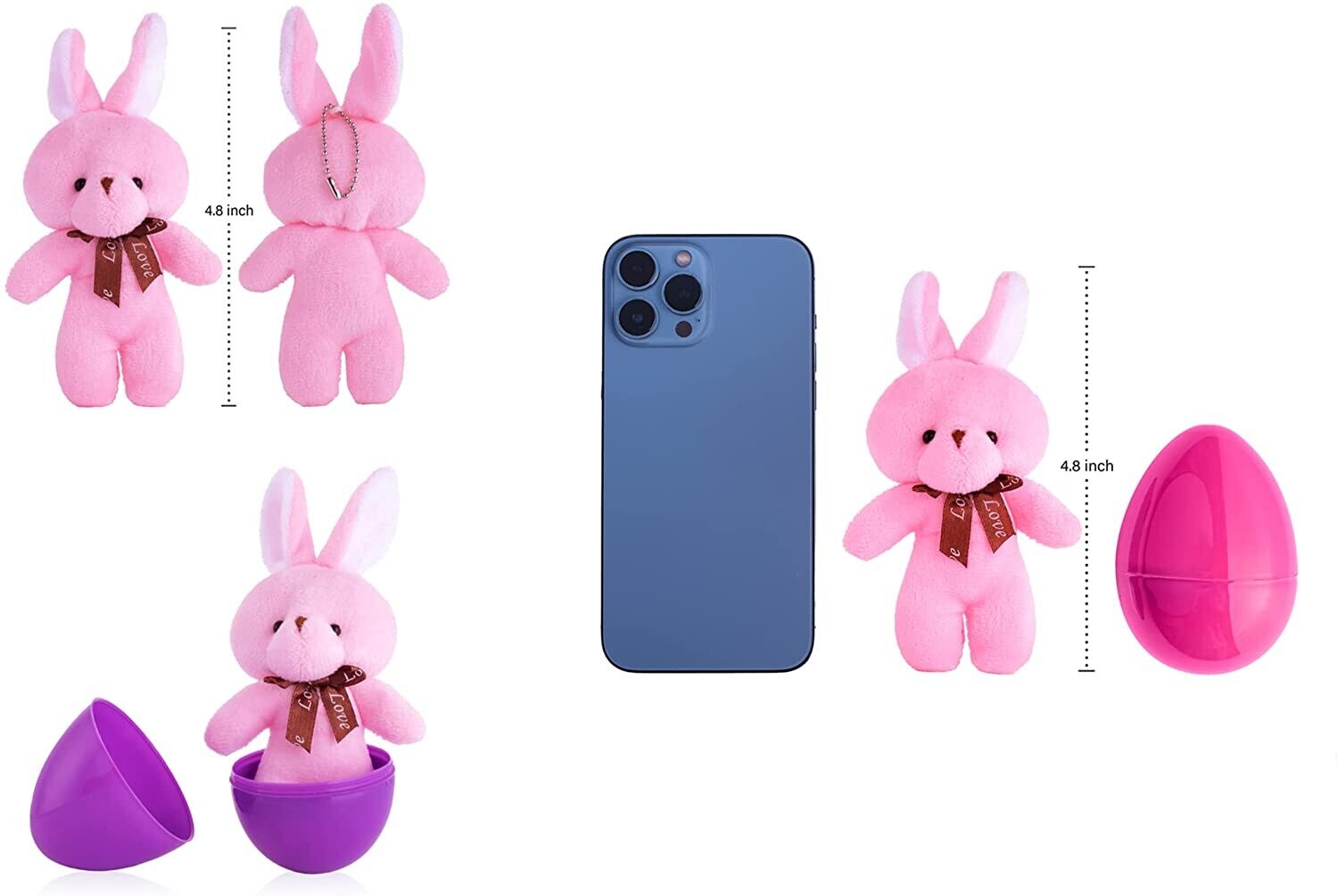 Easter Eggs Filled with Plush Bunny, colorful and fun-filled Easter egg toys featuring a soft, cuddly bunny inside, perfect for Easter egg hunts and holiday celebrations. Ideal for children