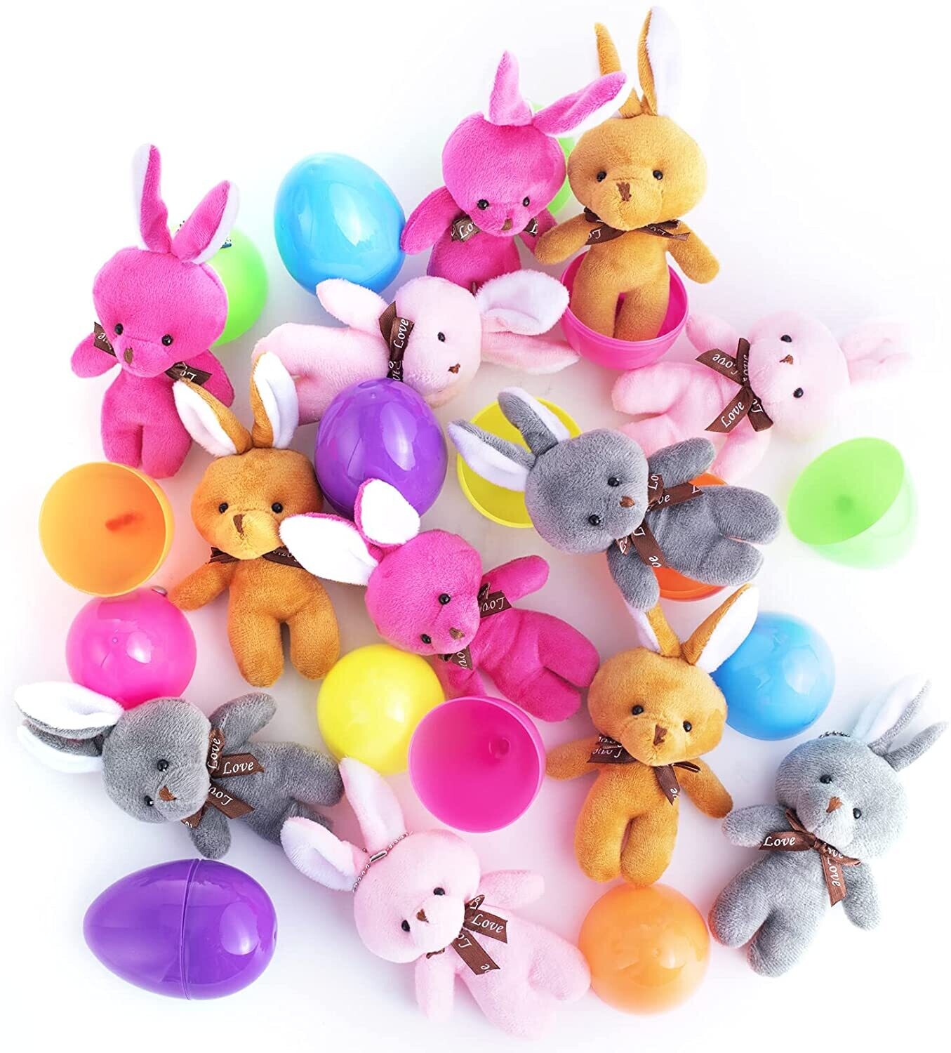 Easter Eggs Filled with Plush Bunny, colorful and fun-filled Easter egg toys featuring a soft, cuddly bunny inside, perfect for Easter egg hunts and holiday celebrations. Ideal for children