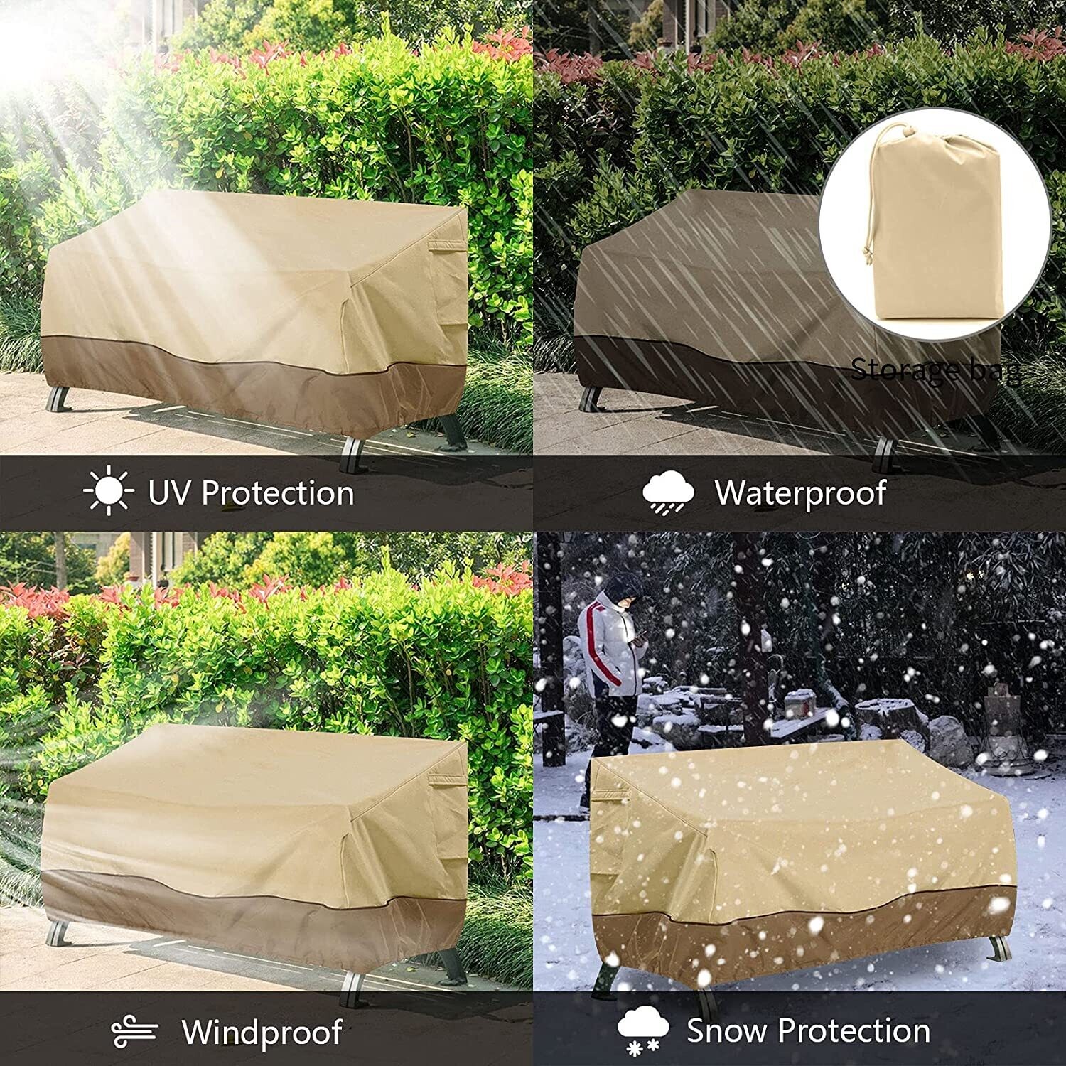 Garden Sofa Cover, Waterproof and UV-Resistant Outdoor Furniture Protector for All-Weather Durability