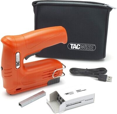 Cordless 4V Nail Gun with Storage Bag, 2000 Staples, High Power and Portable Stapler for Home and Office Use