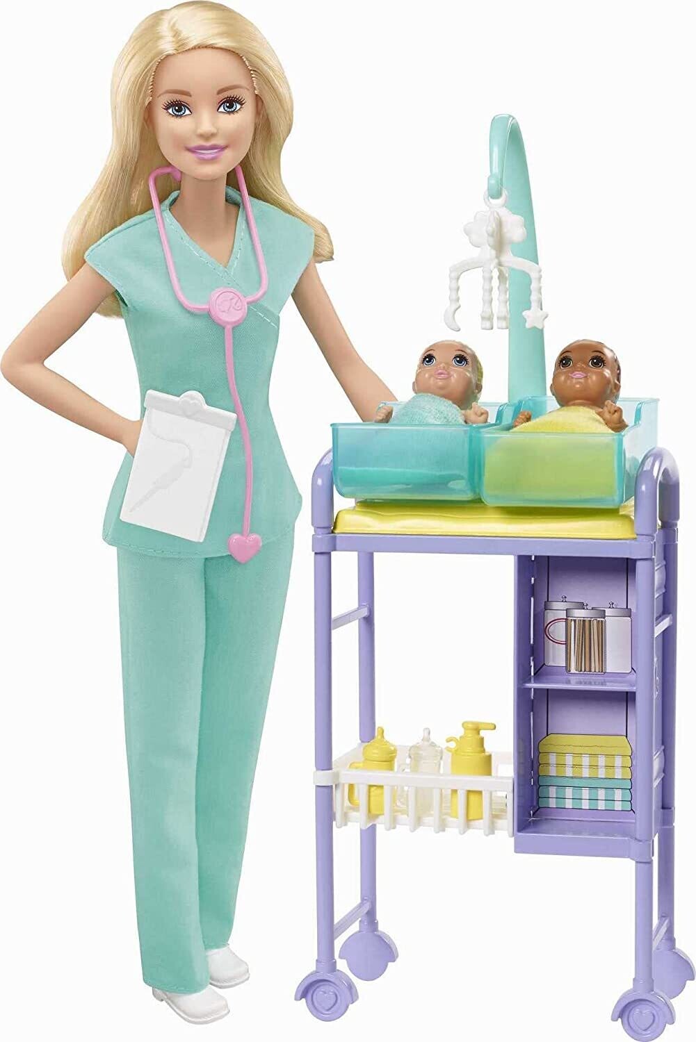 Paediatrician Doll (Brunette) and Play Set with Accessories, Toy from 3 Years