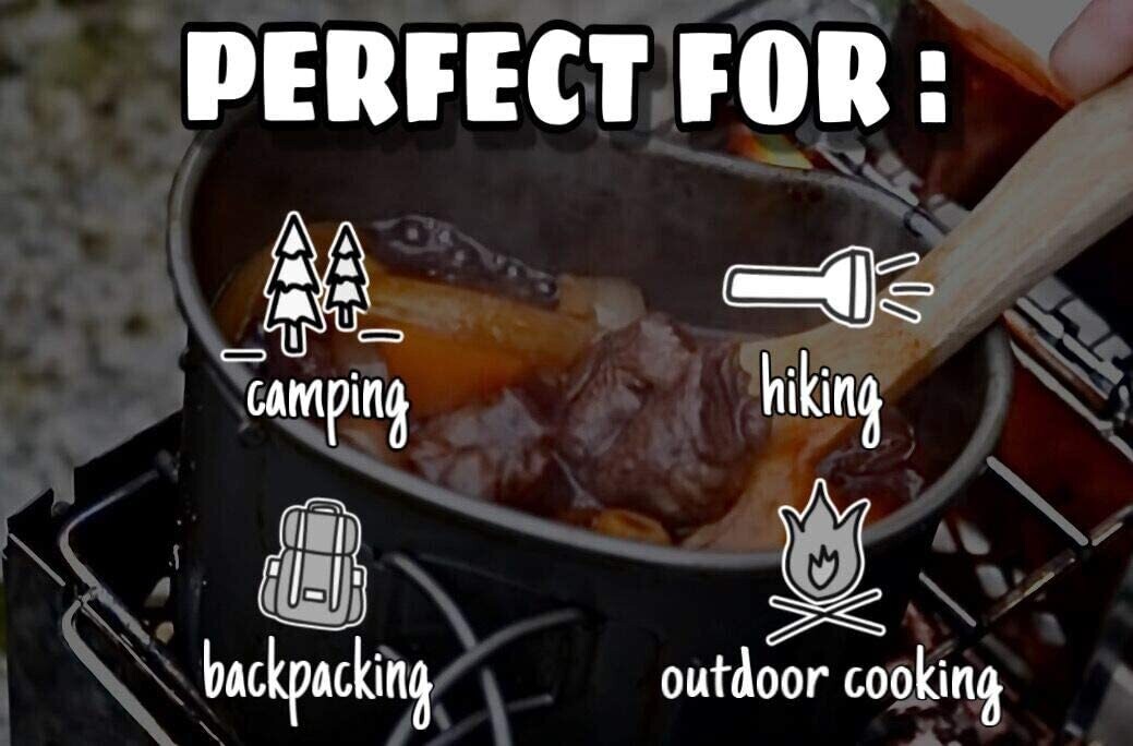 Titanium Cooking Pot Portable Camping Pots and Pans Set Canteen Mess Kit Bushcraft Equipment for Outdoor Hiking Backpacking