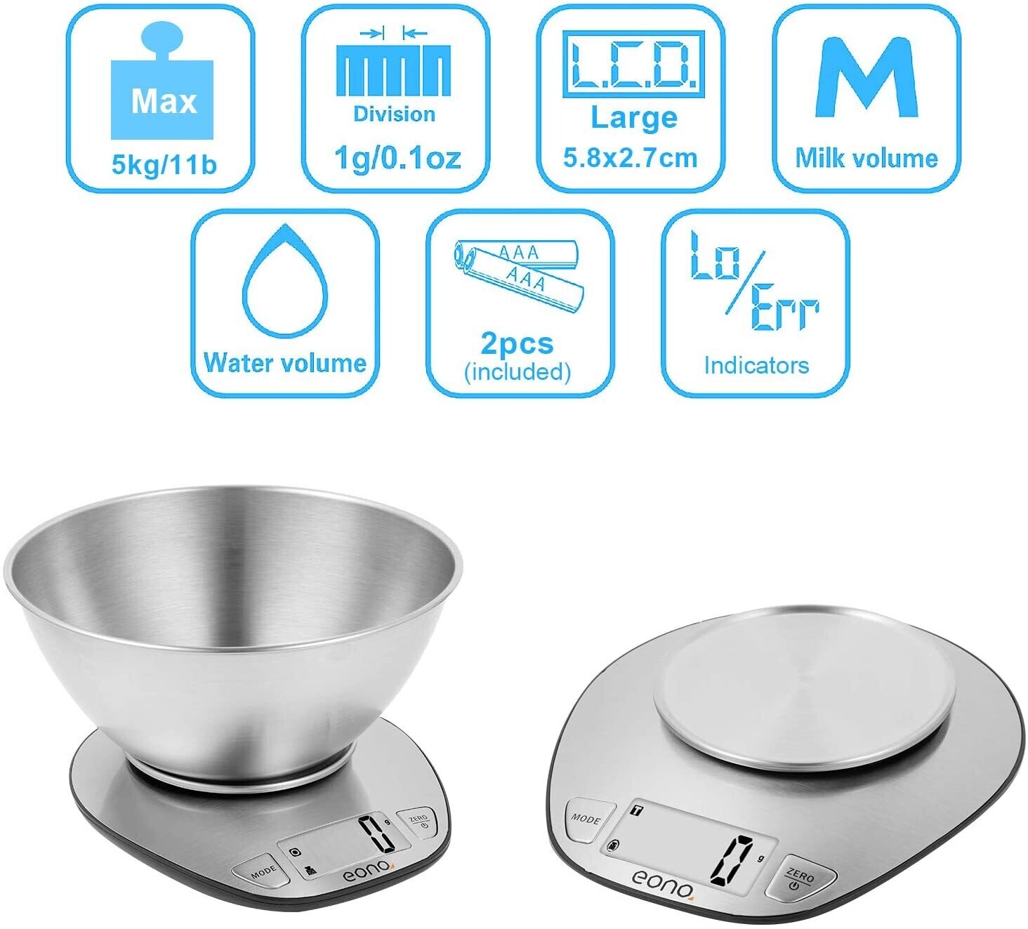 Electronic Kitchen Scale – Precision Digital Food Scale for Cooking, Baking, and Meal Preparation