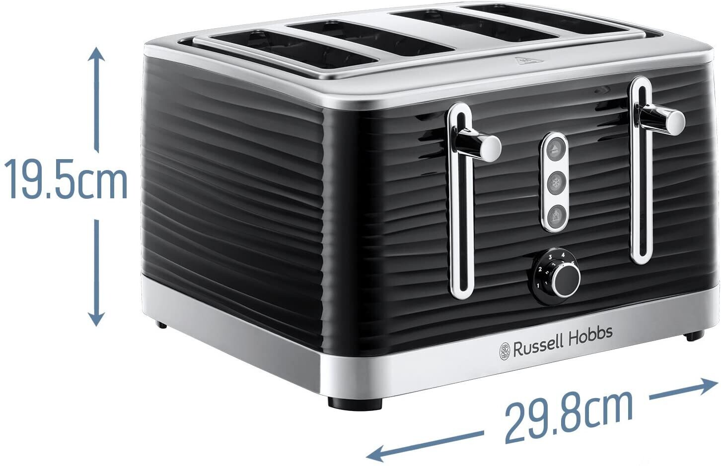 Inspire High Gloss Plastic Four Slice Toaster for Stylish and Efficient Toasting with Adjustable Settings