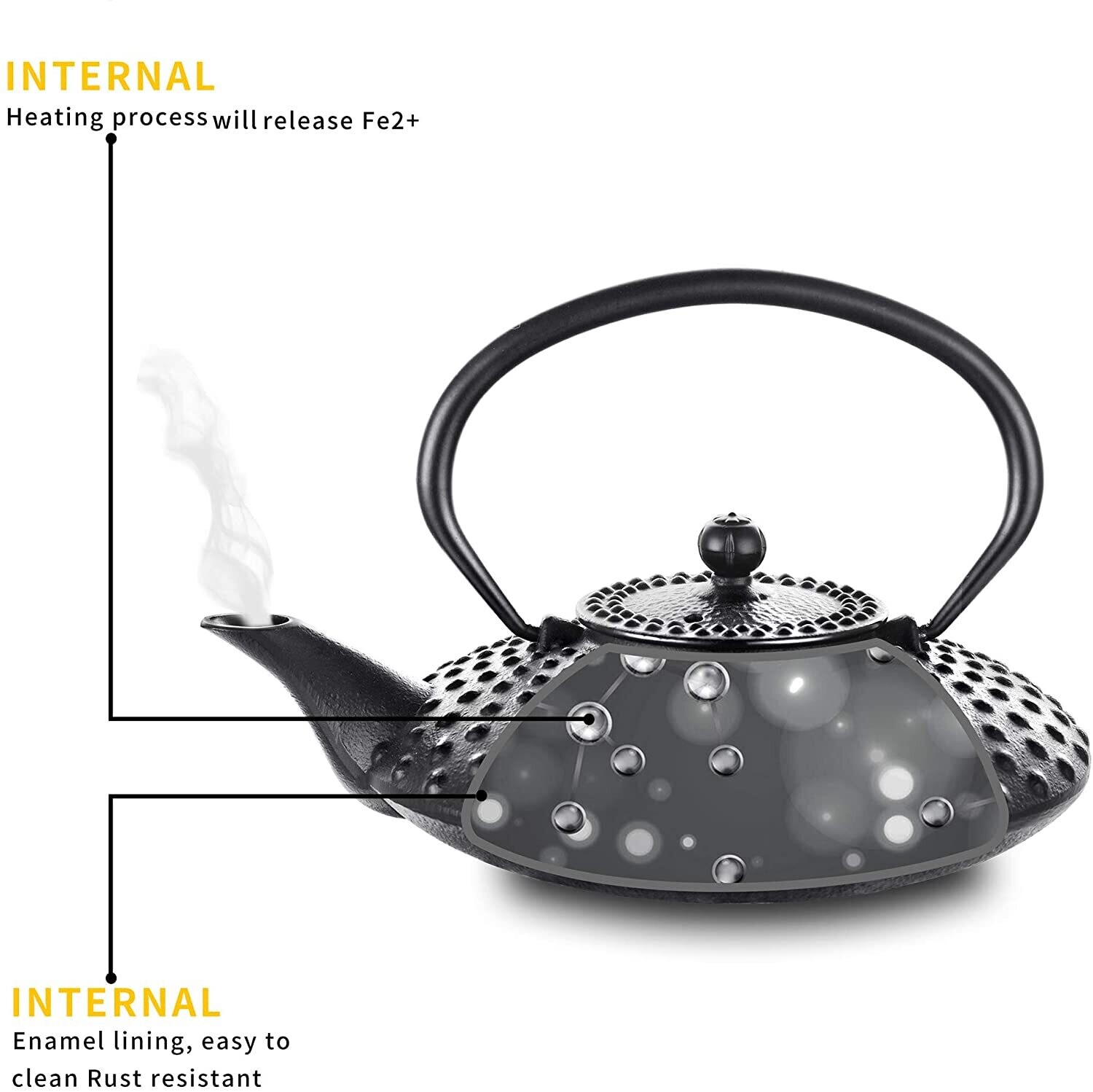 Japanese Cast Iron Teapot with Stainless Steel Infuser for Premium Tea Brewing and Elegant Serving