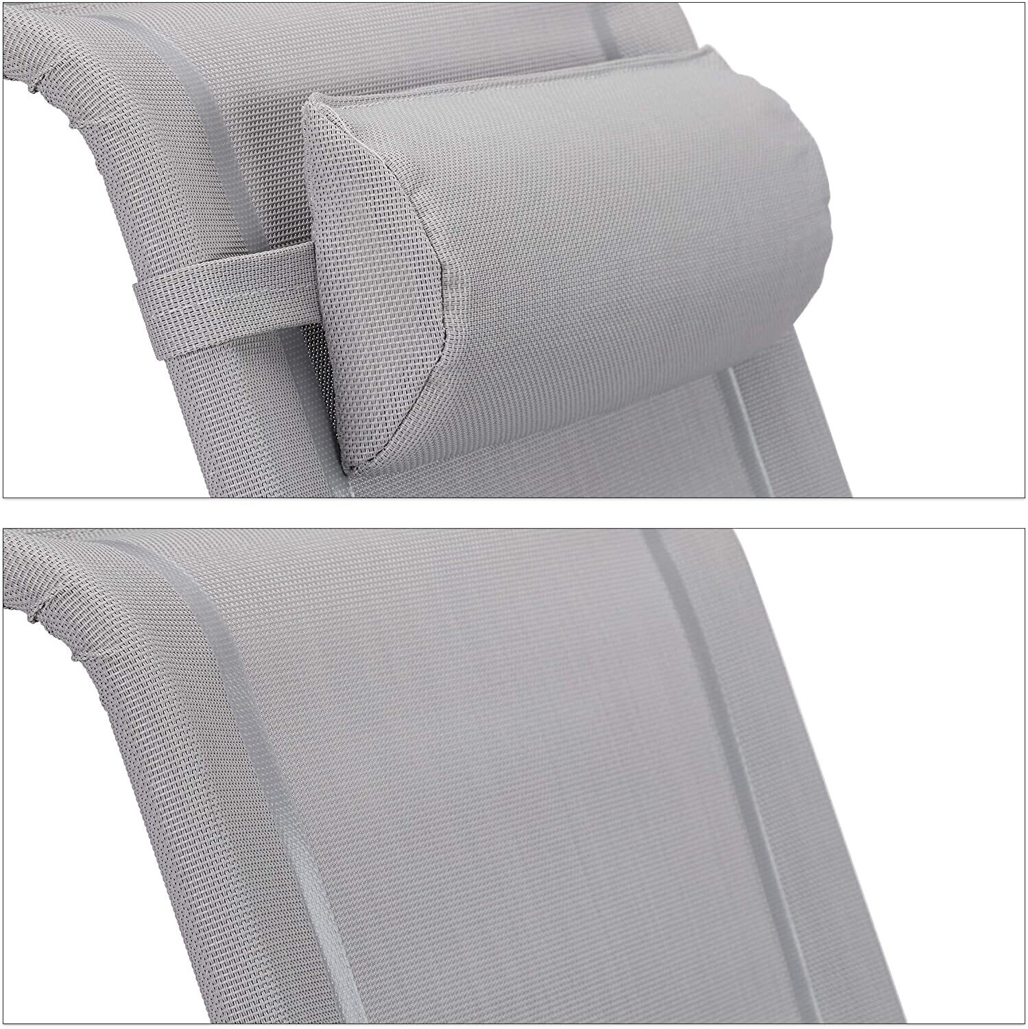Folding Deck Chair with Neck Cushion for Comfortable Outdoor Relaxation