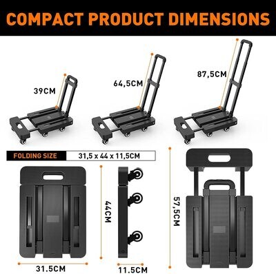 Folding Hand Truck with 6 Wheels for Heavy Duty and Easy Transport