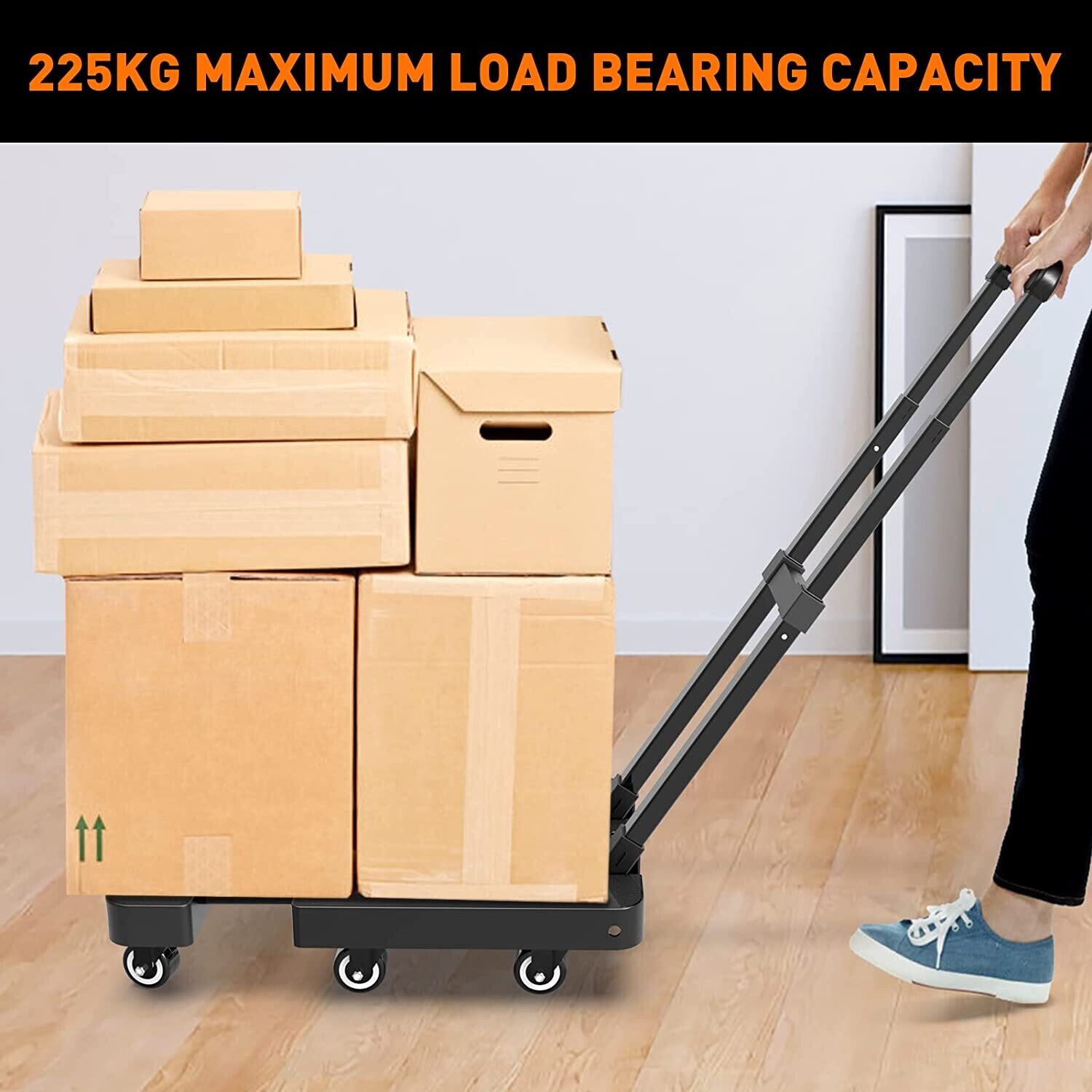 Folding Hand Truck with 6 Wheels for Heavy Duty and Easy Transport