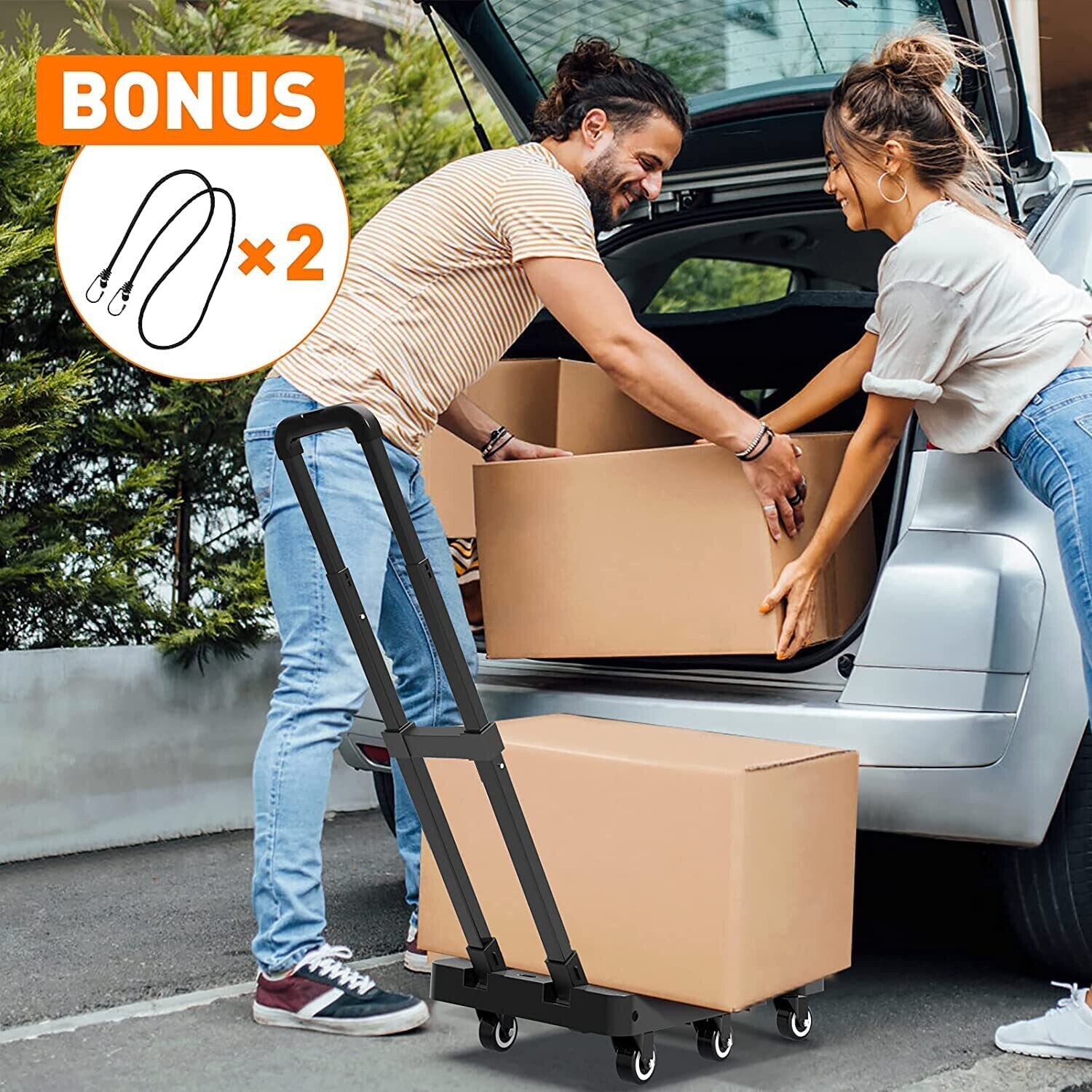 Folding Hand Truck with 6 Wheels for Heavy Duty and Easy Transport