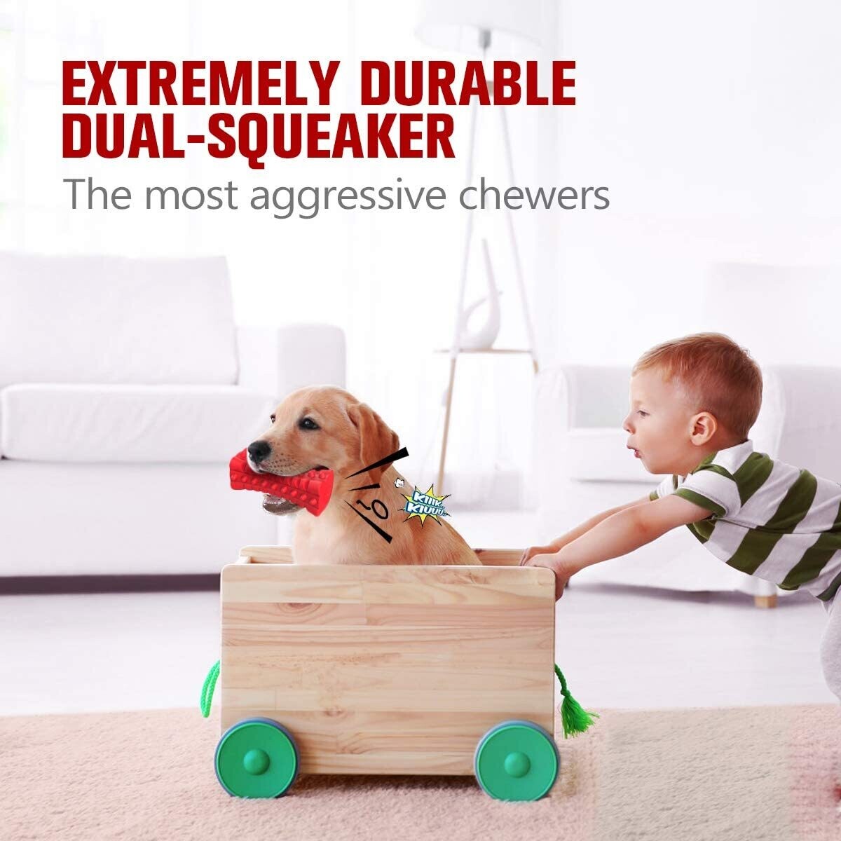 Rubber Chicken Toy for Dogs – Durable and Robust Squeaky Chew Toy for Large Dogs, Perfect for Play and Teething
