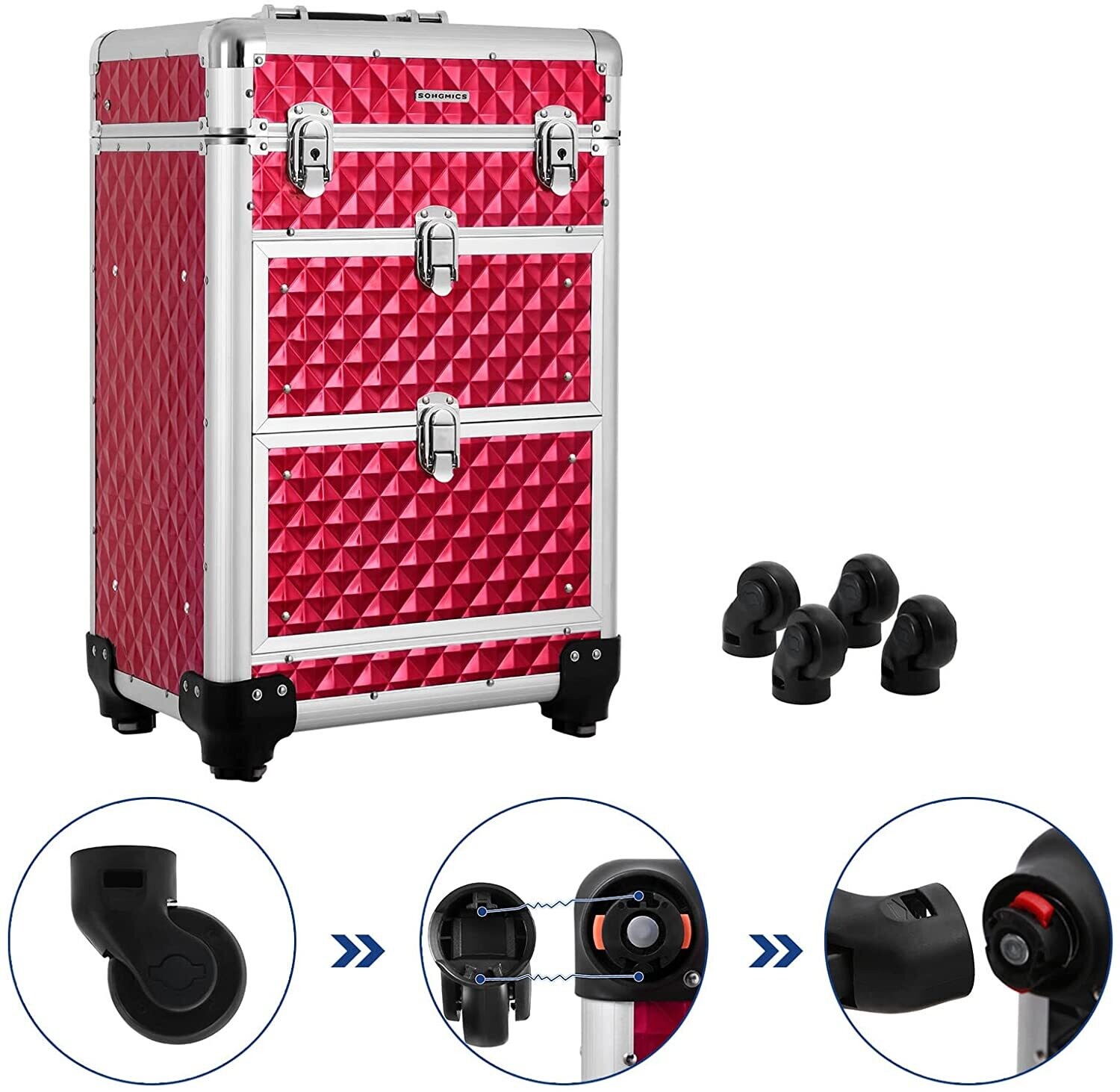 Make-Up Trolley with 4 Removable Drawers