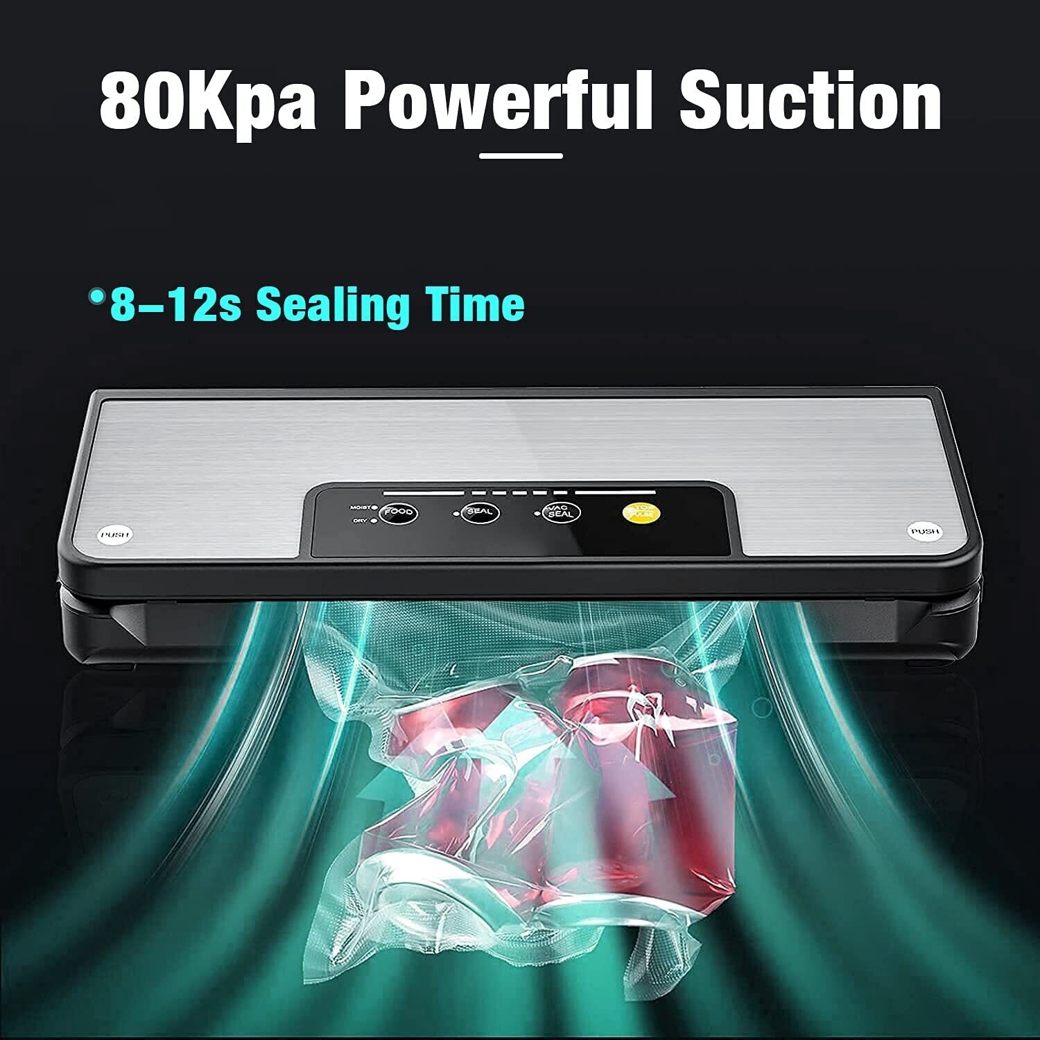Stainless Steel Vacuum Sealer Foil Sealer for Dry and Wet Food