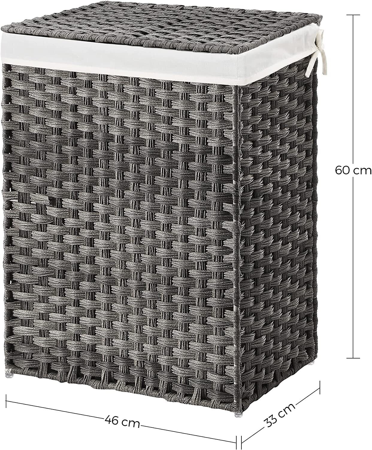 Hand Woven Laundry Hamper Basket with Lid, Durable Storage Solution for Clothes and Home Organization