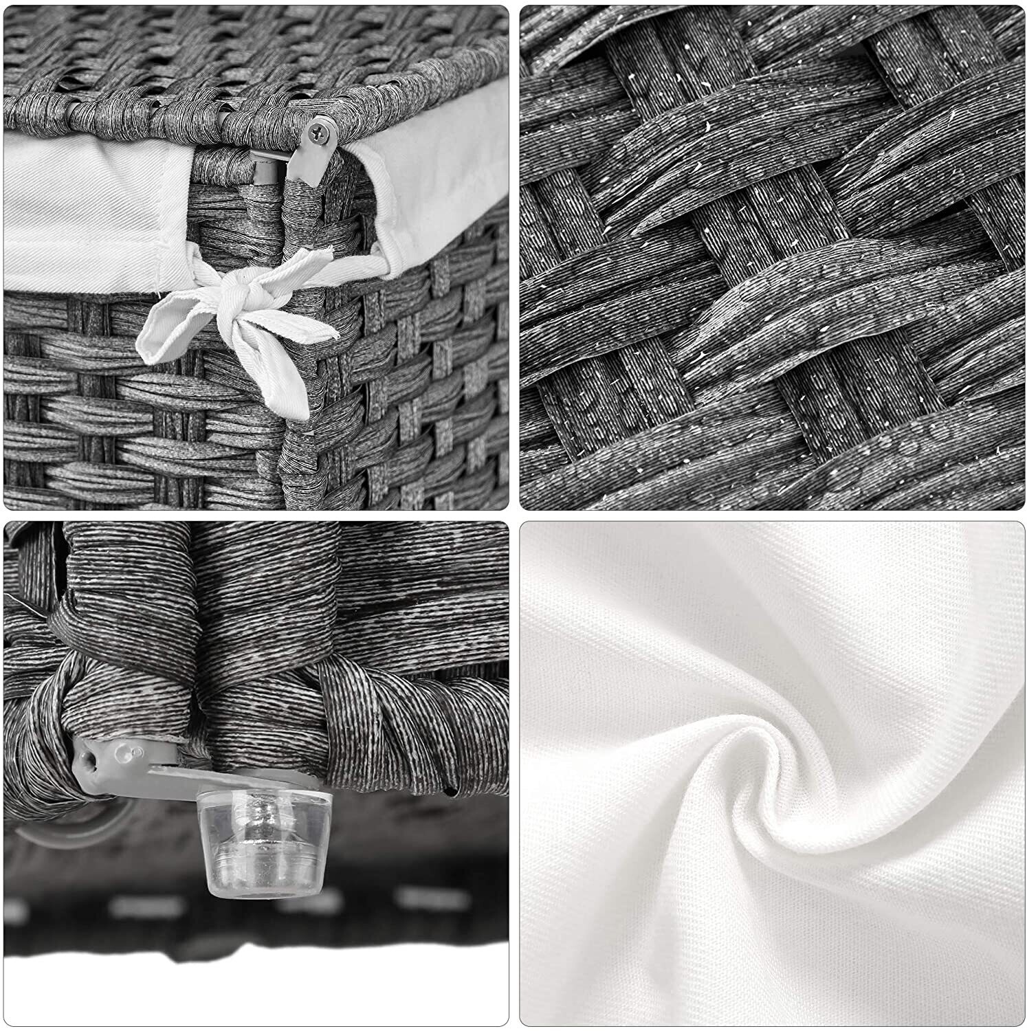 Hand Woven Laundry Hamper Basket with Lid, Durable Storage Solution for Clothes and Home Organization