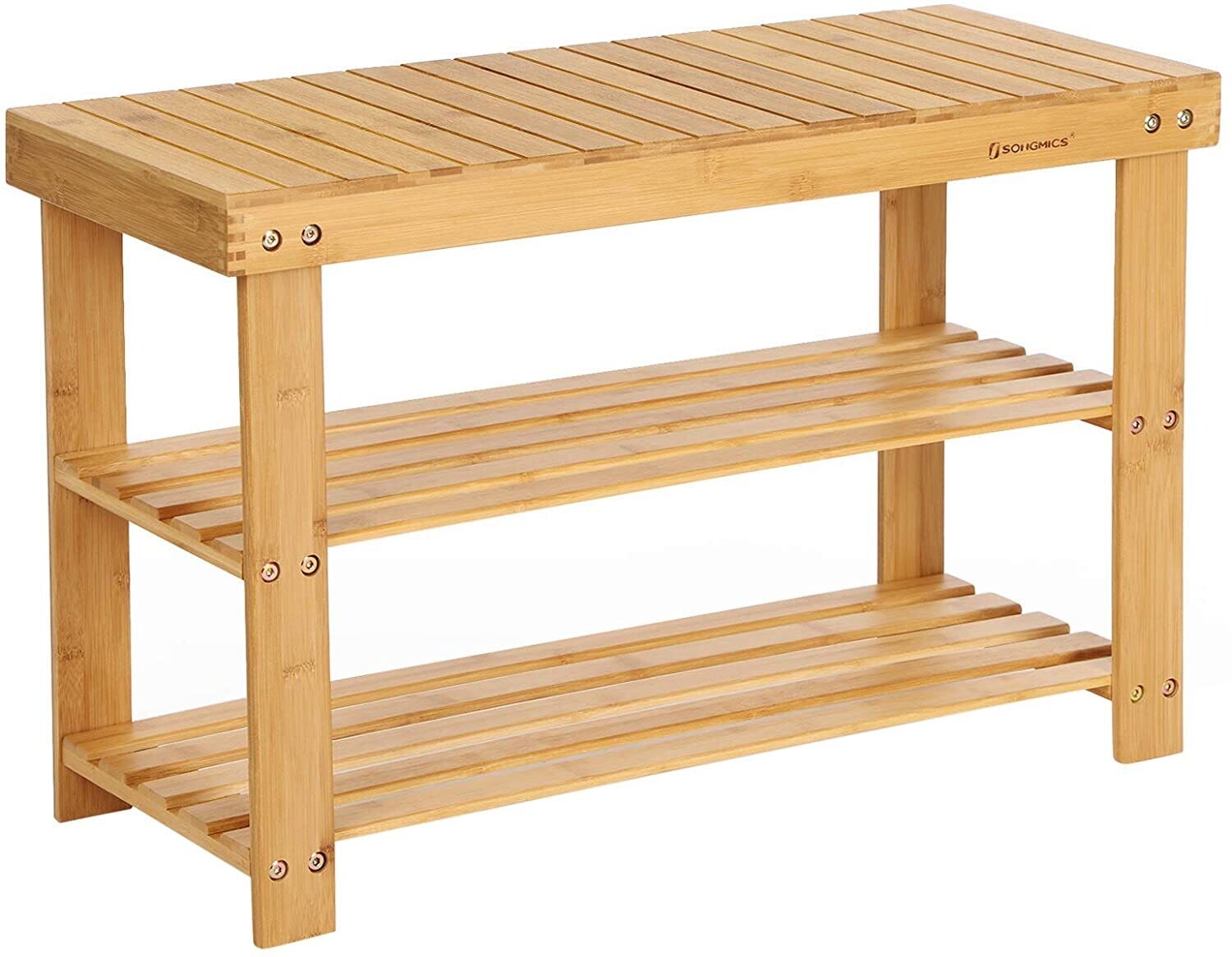 Shoe Rack with Bench Bamboo