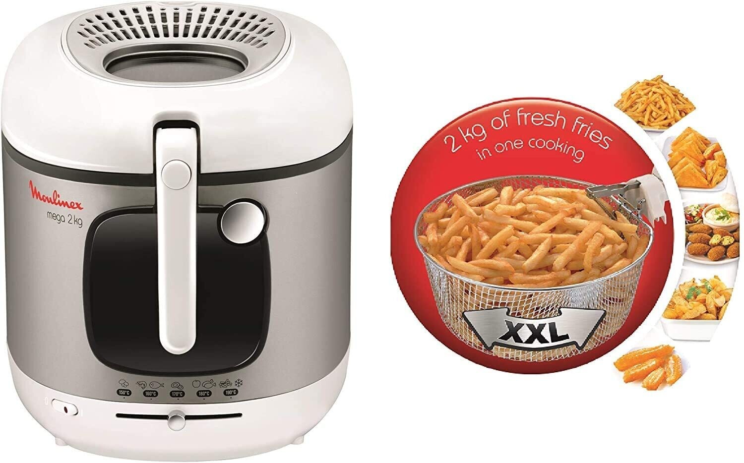 Mega 2 kg Deep Fryer with Oil Anti-Odour Filter