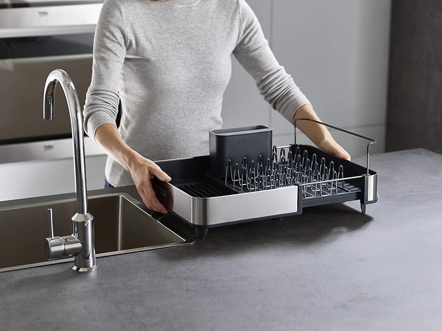 Extendable Dish Drainer – Adjustable Sink Organizer for Efficient Drying and Storage of Dishes