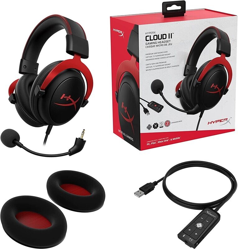 Cloud II - gaming headphones (for PC / PS4 / Mac) red