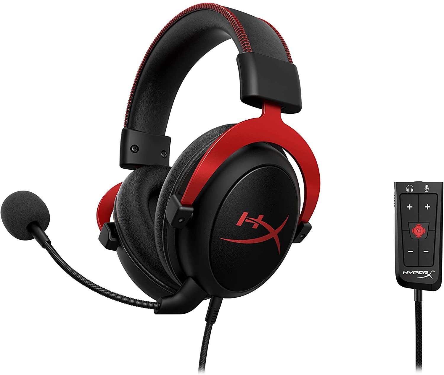 Cloud II Gaming Headphones, Red, for PC, PS4, and Mac, with Virtual Surround Sound, Noise-Canceling Microphone, and Comfortable Ear Cushions
