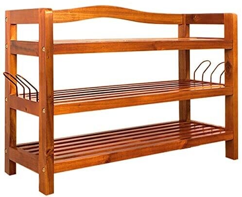 Shoe Rack Solid Wood 3 Levels
