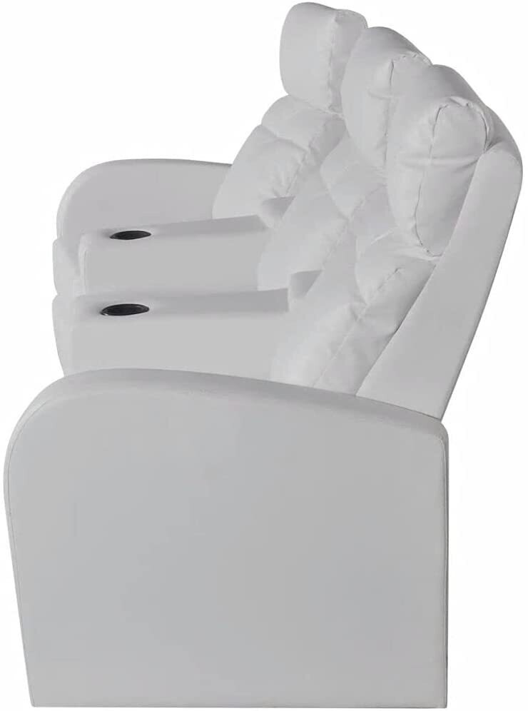 White 3-Seater Leather Sofa for Home