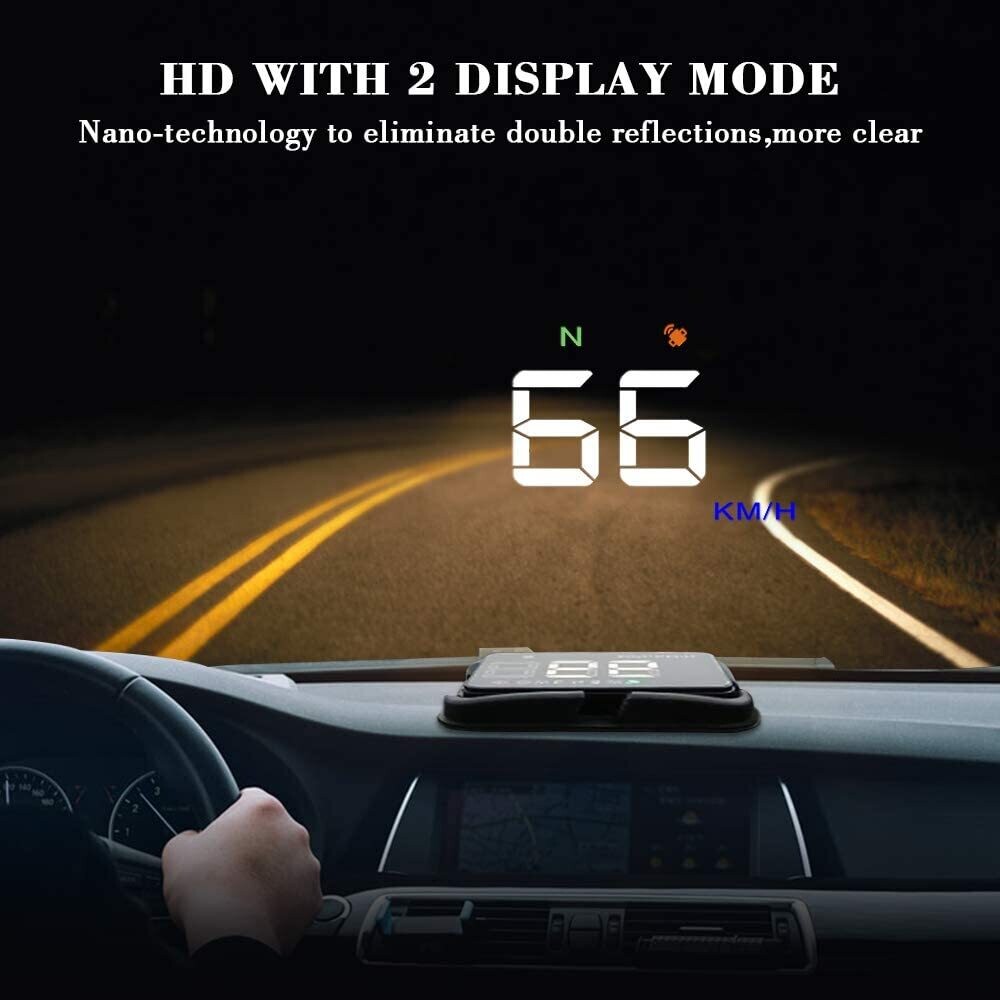 GPS Head-up Display with Large Font Speedometer for Easy and Clear Viewing While Driving
