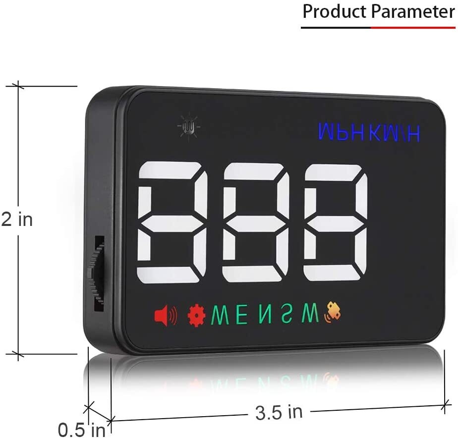 GPS Head-up Display with Large Font Speedometer for Easy and Clear Viewing While Driving