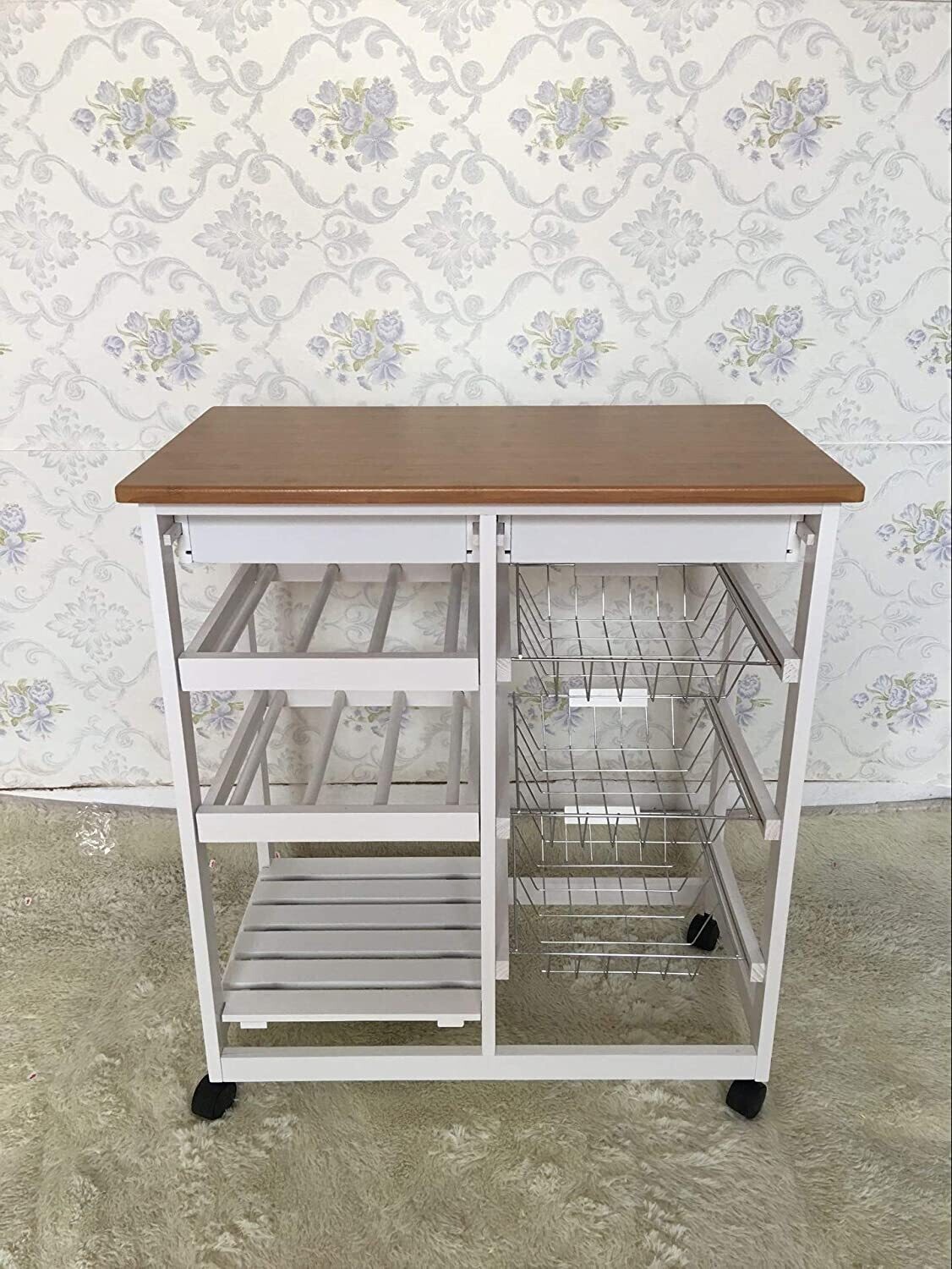 Lockable Wheels, Worktop Kitchen Trolley