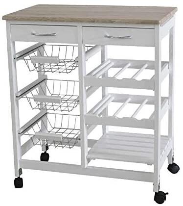 Lockable Wheels, Worktop Kitchen Trolley