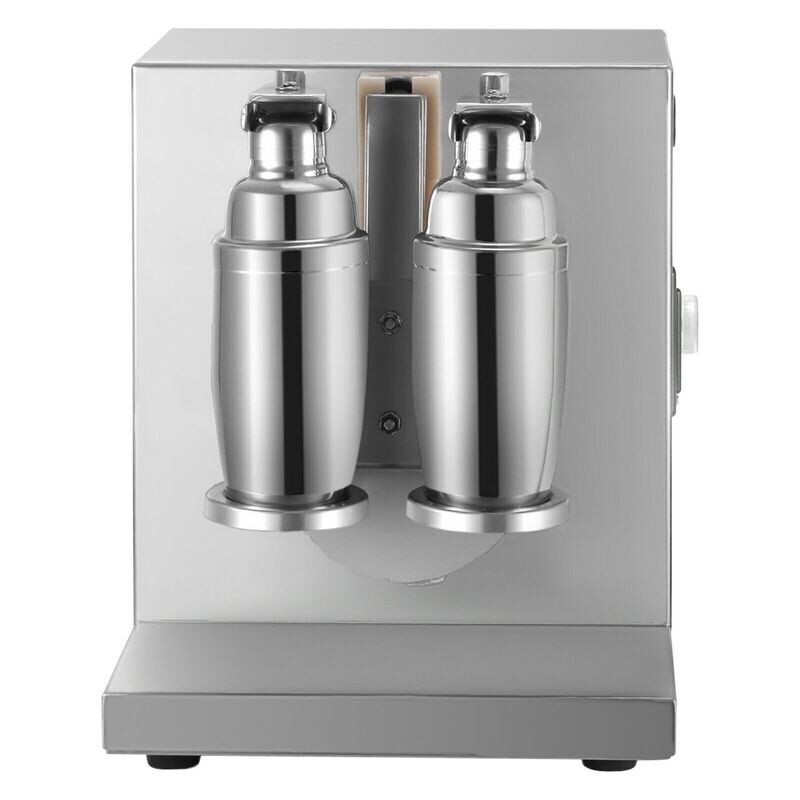 220W Automatic Bubble Tea Stirring Machine – Dual Cup Stainless Steel Boba Milkshake Maker, 400r/min Commercial Yogurt Mixer