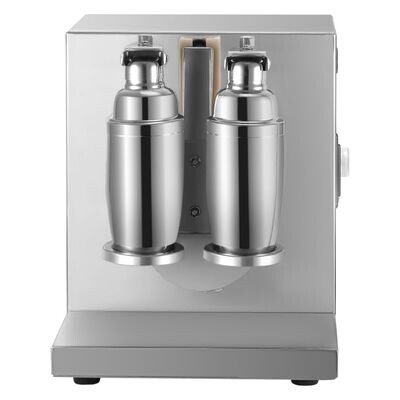 220W Automatic Bubble Tea Stirring Machine – Dual Cup Stainless Steel Boba Milkshake Maker, 400r/min Commercial Yogurt Mixer