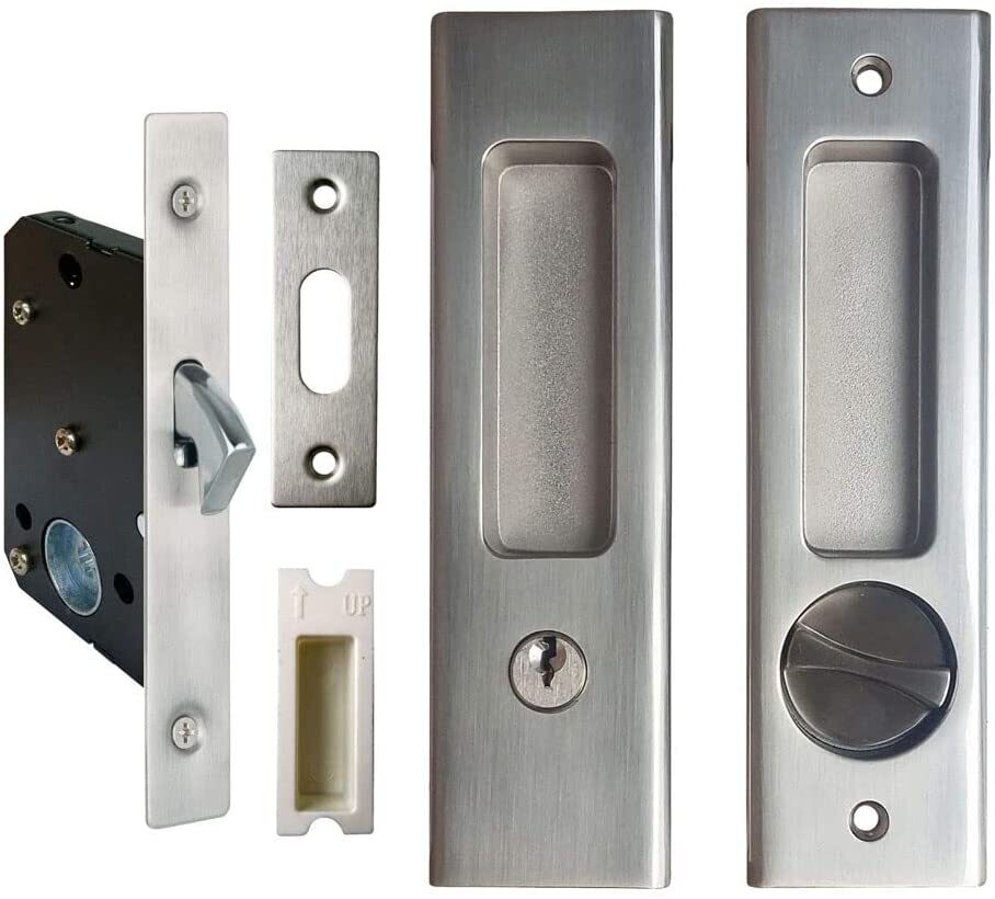 Mortise Lock for Sliding Door Invisible Recessed Handle Interior Latch Furniture Wooden Lock