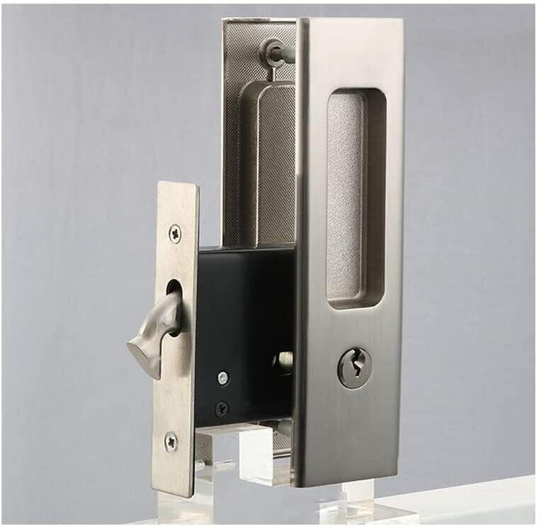 Mortise Lock for Sliding Door Invisible Recessed Handle Interior Latch Furniture Wooden Lock