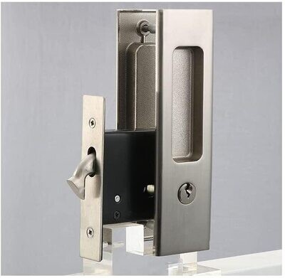 Mortise Lock for Sliding Door Invisible Recessed Handle Interior Latch Furniture Wooden Lock