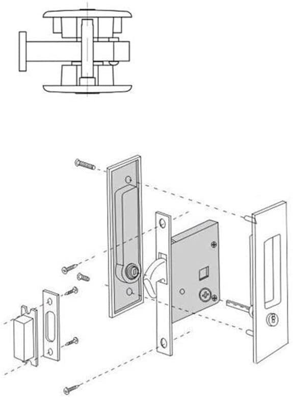 Mortise Lock for Sliding Door Invisible Recessed Handle Interior Latch Furniture Wooden Lock