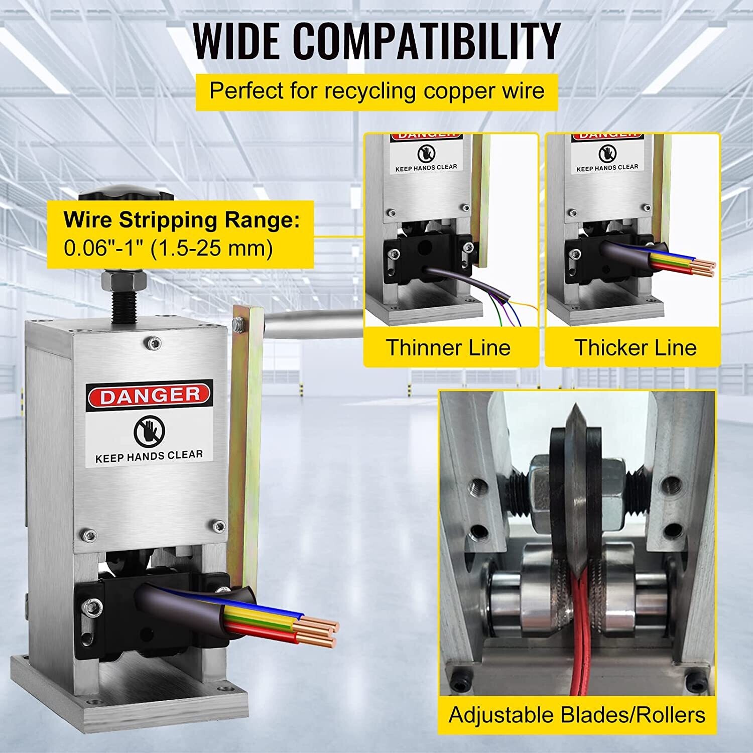 Aluminium Alloy Manual Cable/Wire Stripper Machine – 1.5-25mm Adjustable for Efficient Wire Stripping